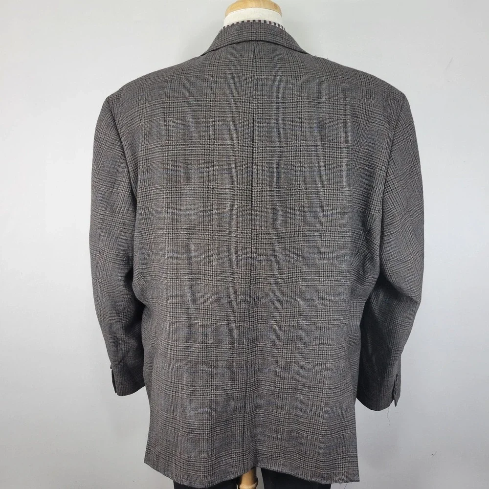 Lauren Ralph Lauren‎ Men's Sport Coat Blazer Two Button Flannel Plaid Wool 52R
